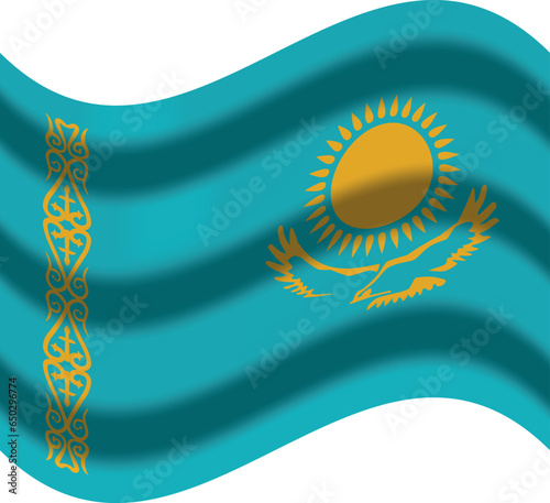 kazakhstan flag with wind icon