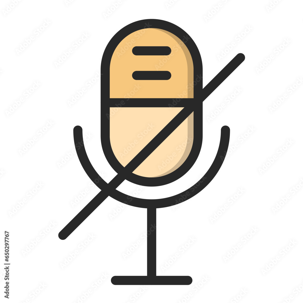 Microphone disable Vector Icon Design Illustration Microphone disable Vector Icon Design Illustration