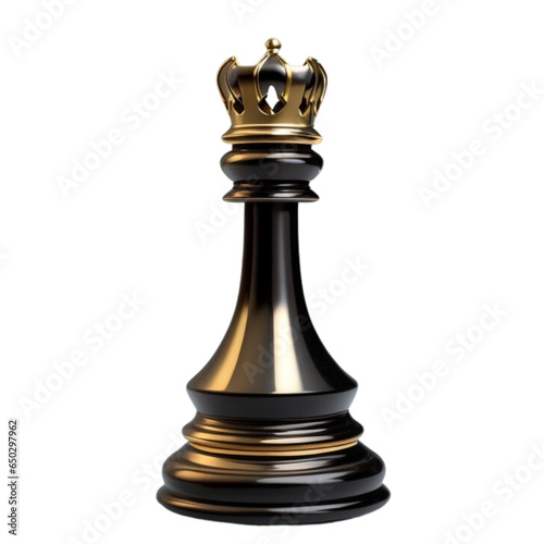 Majestic King Chess Piece Isolated on Clear Background.