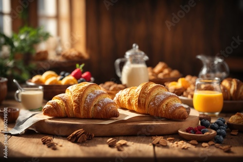 Food bakery bake breakfast photography background. ai generative