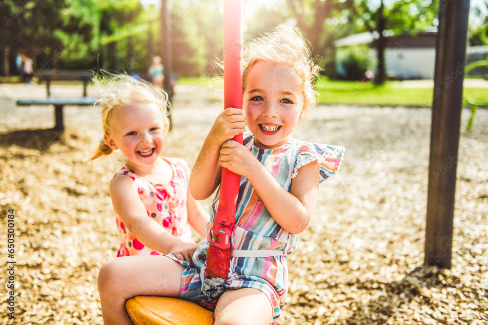 Happy kid having fun play together on summer season Happy kid having fun play together on summer season