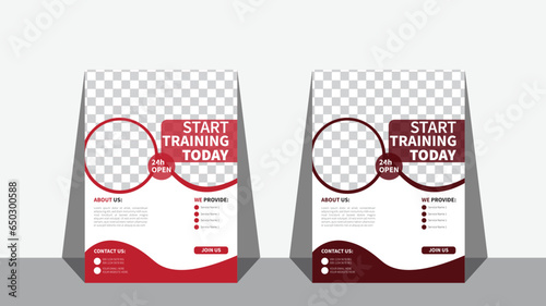 Corporate minimalist fitness flayer, gym flayer template a4 size, advertising clean flayer template.