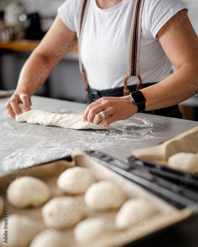 Baking bread in the kitchen