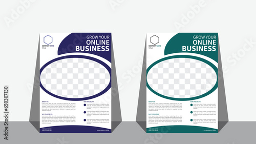 Digital marketing business flayer template, a4 editable advertising, layout template.