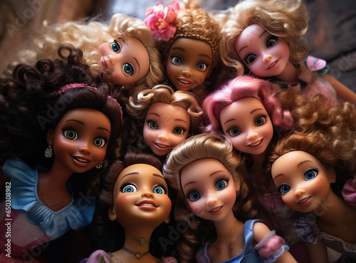 A group of beautiful dolls
