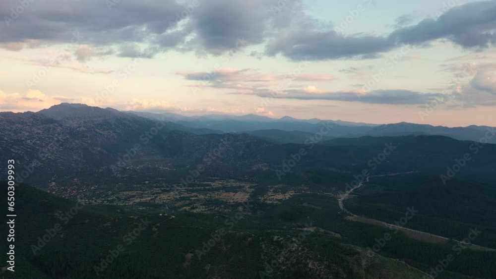 Aerial mountain view of drone flying among deserted and magnificent mountains. Antalya, Turkey. Aerial mountain view of drone flying among deserted and magnificent mountains. Antalya, Turkey.