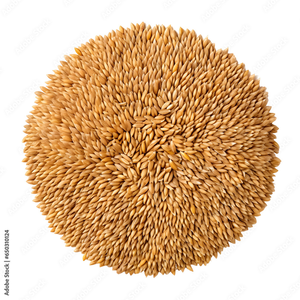top view close up of grains barley groats isolated on a transparent white background top view close up of grains barley groats isolated on a transparent white background