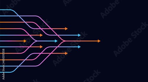 Abstract arrow direction. Technology background