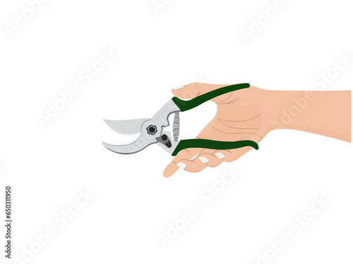 Pruning shears on a white background.