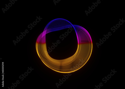 Futuristic colorful sphere of lines. Network connection big data. Abstract technology background. Place for text. 3d rendering.
