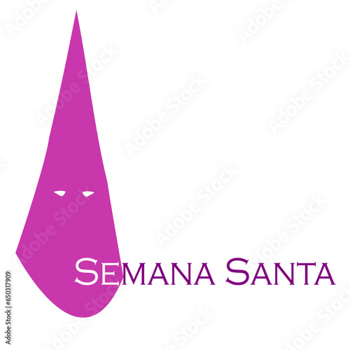 Icono de un Nazareno típico de la Semana Santa Española diseño original del caperucho