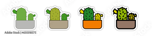 Pictogramme icones logo trace cactus succulente
