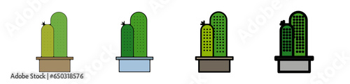 Pictogramme icones logo trace cactus succulente