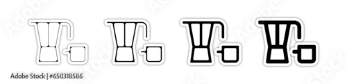 Pictogramme icones logo trace cafe et machine a café