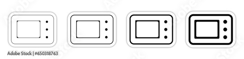 Pictogramme icones logo trace micro ondes cuisine travail