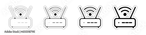 picto logo icones et symbole trace noir box internet wifi