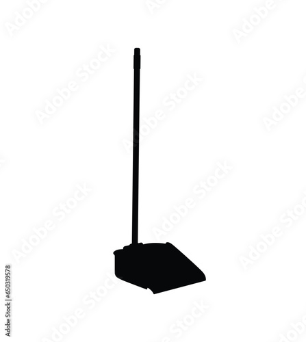 Long handle dustpan silhouette, washing, cleaning and housekeeping tool