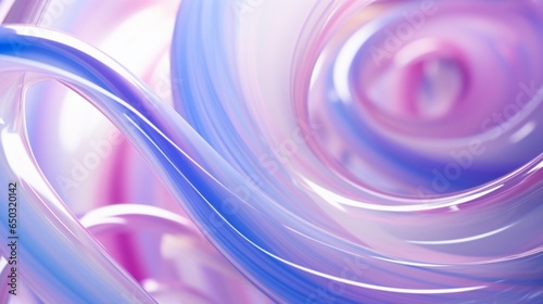 Extreme close-up of abstract blurred rainbow swirls  pastel lavender and iridescent blue hues  in the style of gradient blurred wallpapers  depth of field  serene visuals  minimalistic simplicity