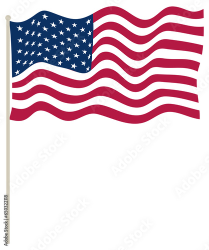 Memorial day  poster card with usa flag on it. American national holiday white banner.