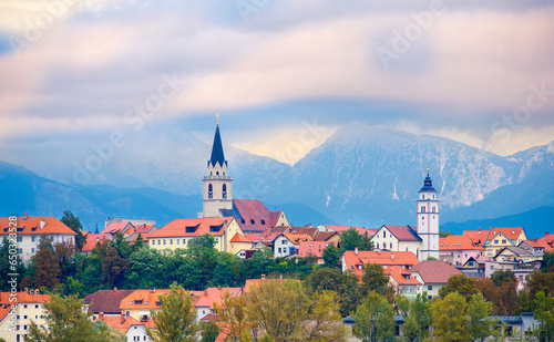 Panorama of Kranj in Slovenia,  Europe photo