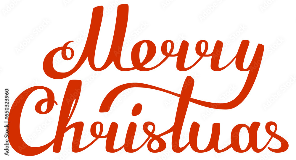 Banner or gift card with Santa Claus and lettering, Merry Christmas.