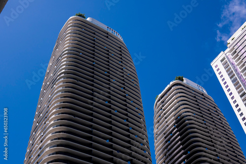 Miami  Florida  USA - Brickell Heights Twin Tower Condos.