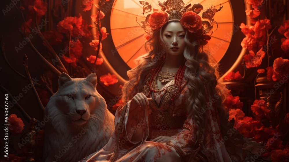 Amaterasu - The chinese goddess of the sun.generative ai Stock ...