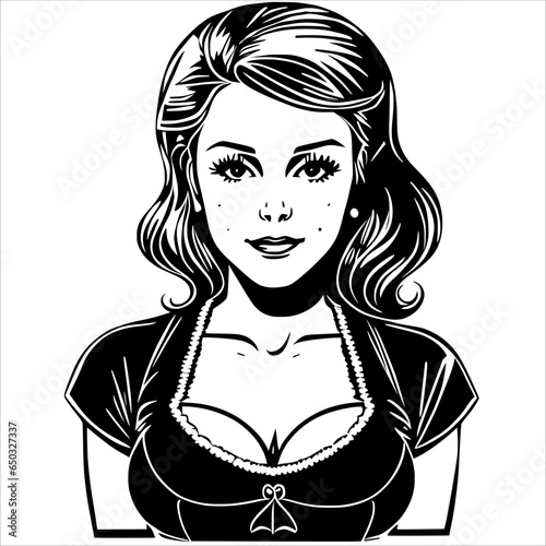 Stylish Woman with Necklace and Black Top, Looking Confidently at Her Reflection in the Mirror 
