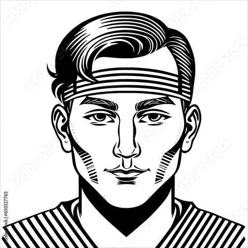 Man with Headband on His Head, Feeling Focused and Ready to Take on the Day.
