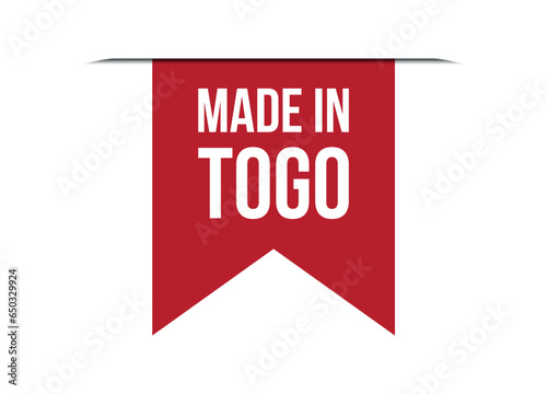 Made in Togo red banner design vector illustration