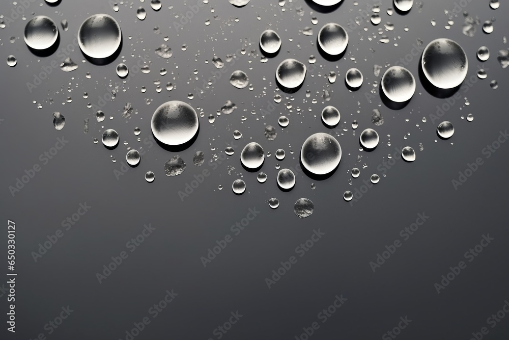 water drops on a gray background, Generative AI 