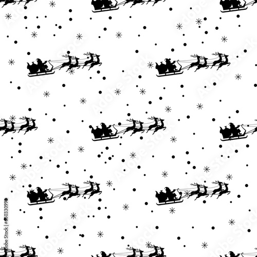 Seamless Christmas Pattern with Santa.Perfect for gift paper, pattern fills, web page background