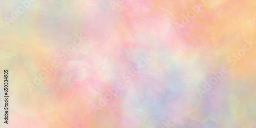 Colorful and bright watercolor background texture with grunge watercolor splashes, Abstract bright and shinny lovely soft color watercolor background, Beautiful and light color colorful background.