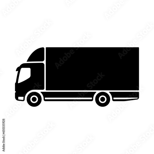 Truck icon. Black silhouette. Side view. Vector simple flat graphic illustration. Isolated object on a white background. Isolate.