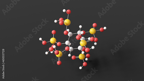 phytic acid molecule, molecular structure, e391, ball and stick 3d model, structural chemical formula with colored atoms photo