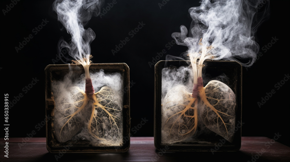 abstract digital grid human lungs. - obrazy, fototapety, plakaty 