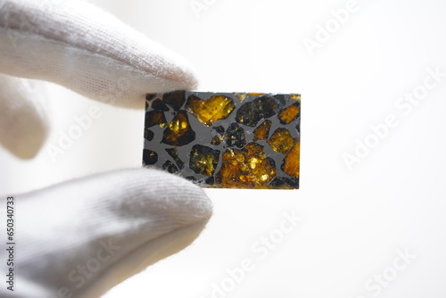 Meteorite, pallasite, meteor slice, space 