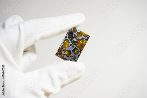 Meteorite, pallasite, meteor slice, space 
