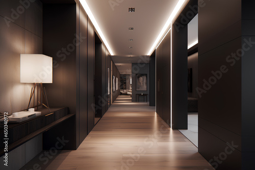 Classic style hallway interior in the hotel or luxury house