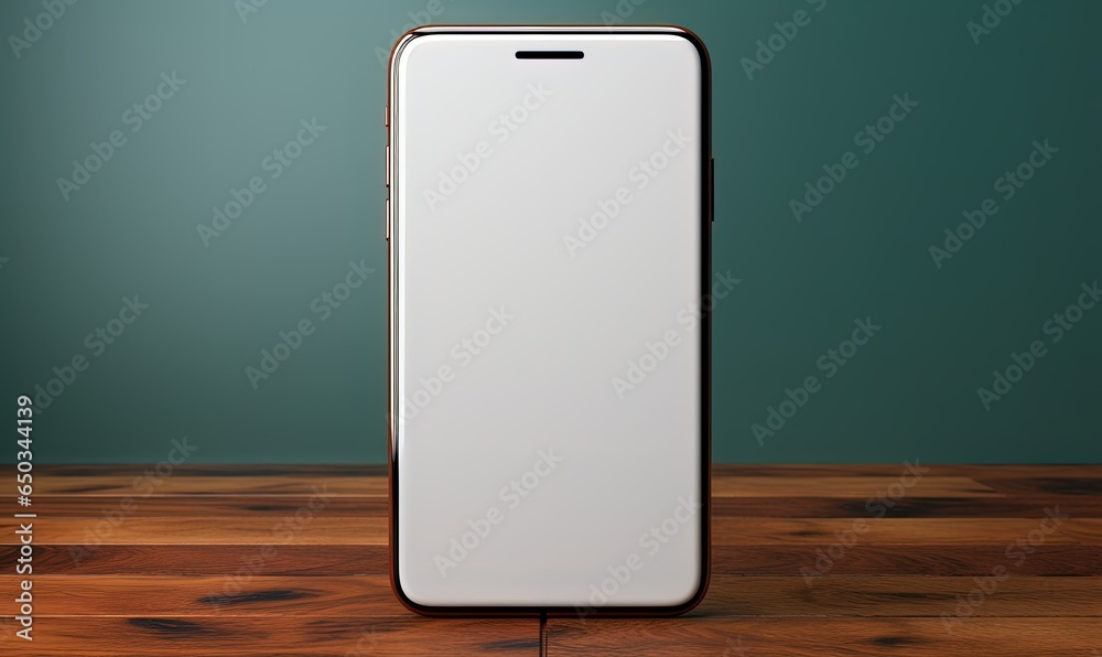 isolated phone mockup with blank screen on a wooden table isolated phone mockup with blank screen on a wooden table