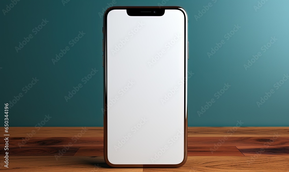 isolated phone mockup with blank screen on a wooden table isolated phone mockup with blank screen on a wooden table