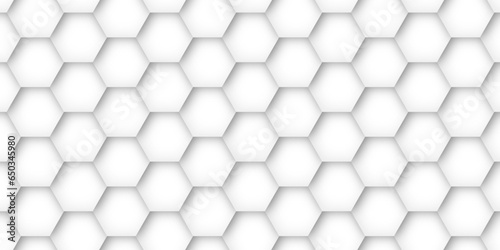 Fototapeta Naklejka Na Ścianę i Meble -  Abstract Hexagon Geometric Surface. Modern White and Grey Hexagonal Background. Luxury White Pattern. Vector Illustration.