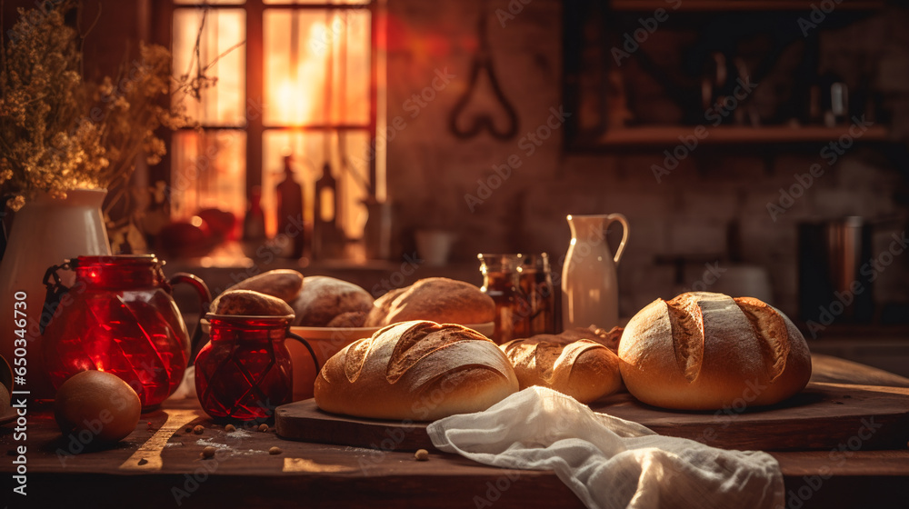 Fototapeta premium Morning Light and Fresh Bread