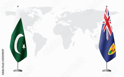 Pakistan and Turks and Caicos flags for official meeting