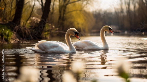 Swan Lake Romance . AI Generated