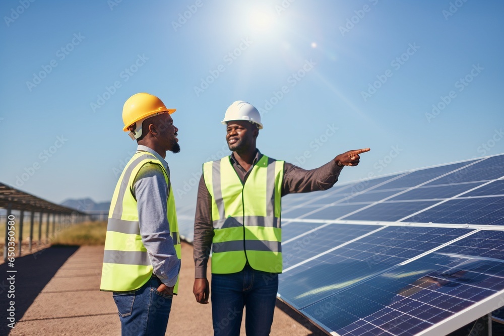 electrical engineers in a solar panel plant working electrical engineers in a solar panel plant working
