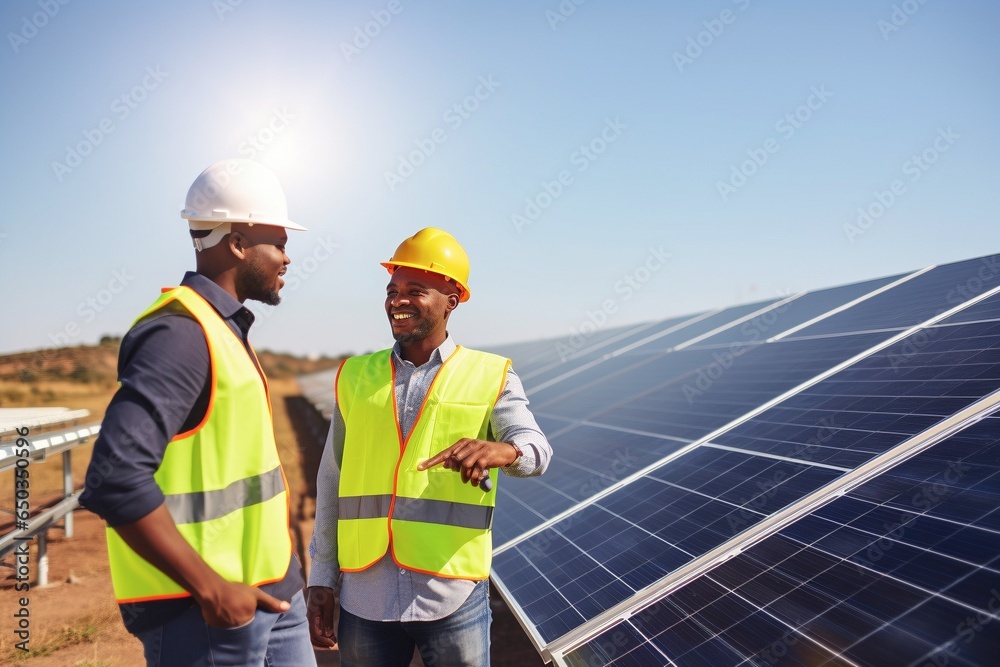 electrical engineers in a solar panel plant working electrical engineers in a solar panel plant working