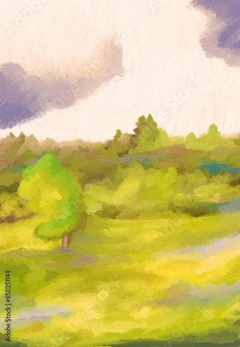 Foto Impressionistic Landscape/Countryside-Painting, Illustration, Art, Artwork, desi