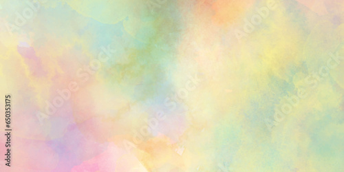 Colorful and bright watercolor background texture with grunge watercolor splashes, Abstract bright and shinny lovely soft color watercolor background, Beautiful and light color colorful background.