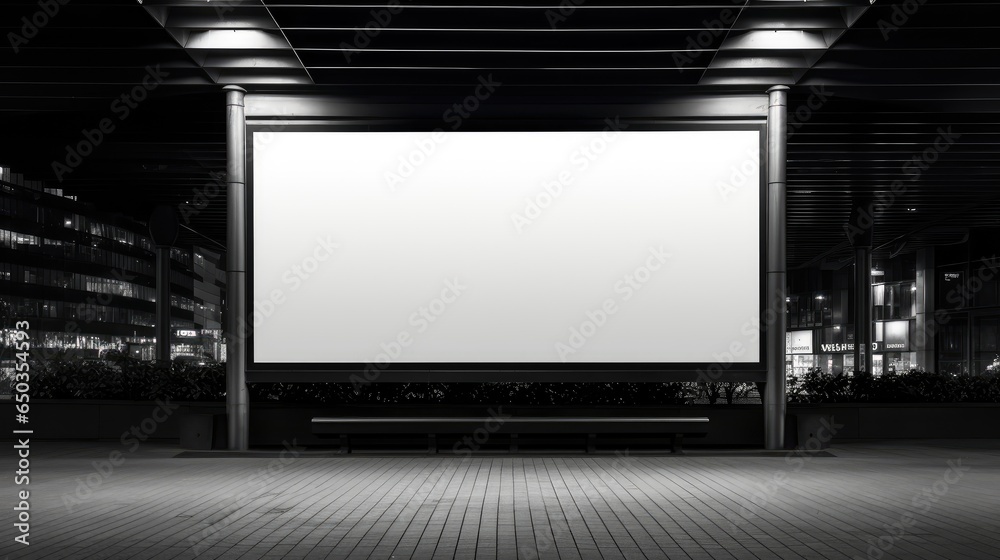 Blank Canvas for Promotion, endless possibilities of digital media on a black and white signboard in a shopping center. Blank Canvas for Promotion, endless possibilities of digital media on a black and white signboard in a shopping center.